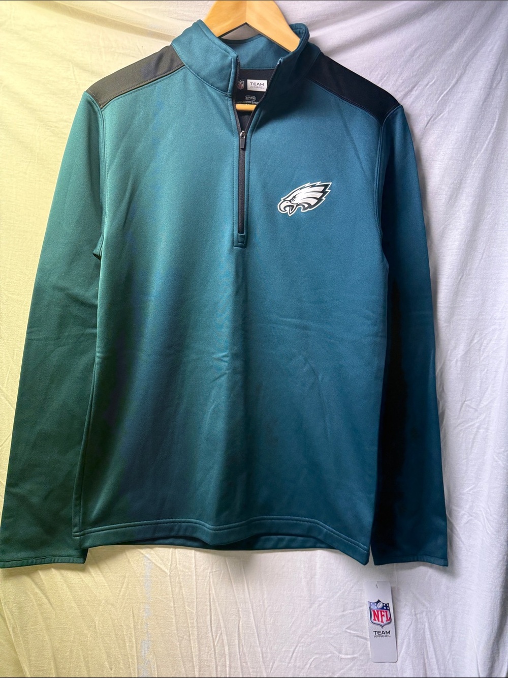 NFL Teal Quarter-Zip Performance Pullover with Black Shoulder Panels